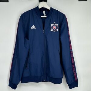 Adidas Chicago Fire Soccer Blue Full Zip Jacket Medium Mens